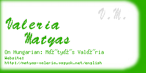 valeria matyas business card